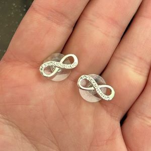 Silver infinity earrings